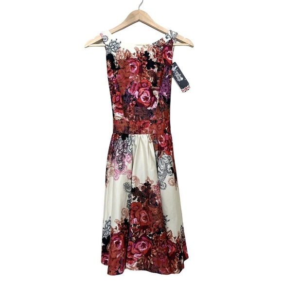 Lady V London Dresses & Skirts - Lady V London Vintage Floral Paisley Tea Dress Red Ivory UK 8 , US 4 NWT